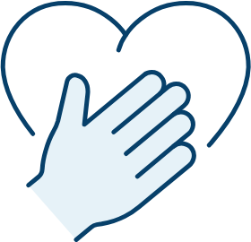 Empathy hand on heart
