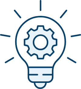 Innovation lightbulb with gear